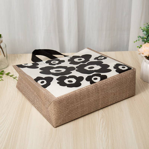 Classic Black Flower Non-woven Gift Bag