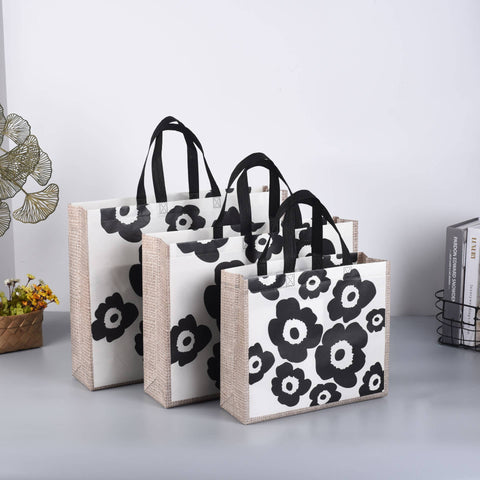 Classic Black Flower Non-woven Gift Bag