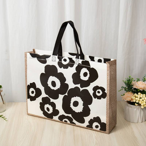 Classic Black Flower Non-woven Gift Bag